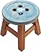 CHILD´S BUTTON STOOL IN BLUE. BEAUTIFUL SHABBY CHIC STYLE STOOL