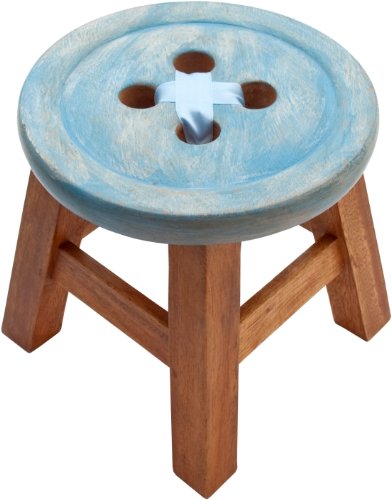 CHILD´S BUTTON STOOL IN BLUE. BEAUTIFUL SHABBY CHIC STYLE STOOL