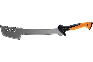 Fiskars Machete-Ascia, Incluso Fodero in Nylon, Lunghezza della Lama: 46 cm, Acciaio Temprato/Plastica, Nero/Arancione, 1051236