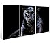 Produktbild Leinwandbild 3 Tlg. Puma schwarz Panther Jaguar Tier Leinwand Bild Bilder auf Keilrahmen Holz - fertig gerahmt 9O932, 3 tlg BxH:120x80cm (3Stk 40x 80cm)