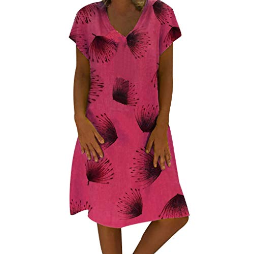 Wtouhe Femme Robe,2019Mode Ensemble Deux PièCes D'éTé Manches Courtes Et Imprimé Papillon Pour Femmes,Style Campagnard Vintage Robe PlisséE Au Genou Les Robes Princesse Robe En Mousseline,Taille S-2Xl