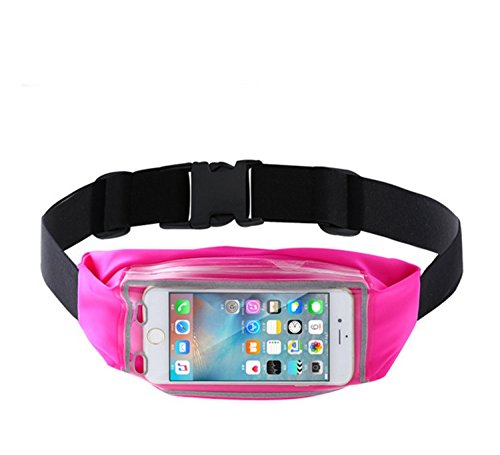 TeyxoCo Cycling Running Belt Pack Fanny Pack Finger Touch Waist Pack Rose