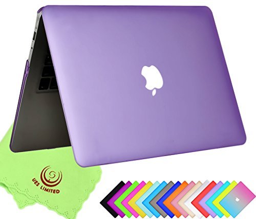 Ueswill Schutzhülle für MacBook, glatte und weiche Hartschale, inklusive Mikrofasertuch violett MacBook Air 13"
