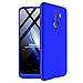 Produktbild Compatible Xiaomi Pocophone F1 Hülle,3 in 1 handyhülle Case Etui 360 Grad Ganzkörper Schützend Komplett Schutzhülle Tasche Cover Skin mit Ständer für Xiaomi Pocophone F1 Blau