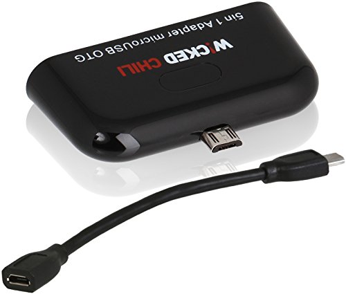 Wicked Chili 5in1 microUSB OTG Adapter mit Verlängerungskabel für Tablet / Smartphone (z.B. Tab S2, Xperia, SurfTab) – USB Host für Tastatur, Maus, Festplatte, Stick, micro USB, SD/MMC, Micro-SD - 6