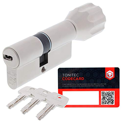 Preisvergleich Produktbild ABUS Schließzylinder Schließanlage als Knaufzylinder Zylinderschloss mit Knauf gleichschließend EC550 mit 3 Schlüssel inkl. ToniTec CodeCard Größe 30 30K mm Schließung 2