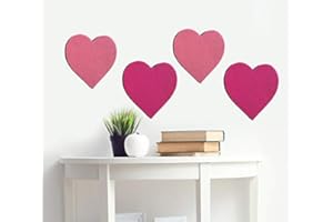 MCLEULLA Felt Memo Notice Cork Board Decoration Tiles, Heart Shape Wall Bulletin Board Pin Board w/Self Adhesive to Keep Photos Memos Display Pads Pictures Drawing Goals Notes Colorful Foam Wall Decorative