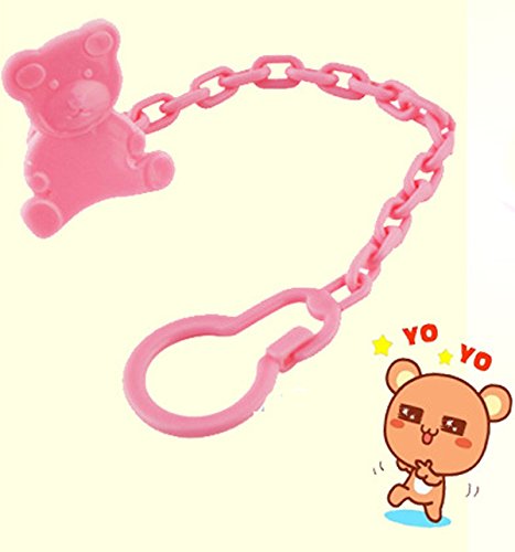 Vale® Baby Infant Dummy Soother Pacifier Chain Clip Holder Toddler Gift-Pink