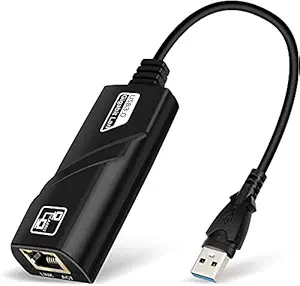 REC Trade USB 3.0 to Ethernet Adapter Network Wired Cable Gigabit RJ45 LAN Converter - Lightning10/100/1000Mbps Compatible With Laptop PC Desktop with Windows 10 8 7 Vista Linux Mac Chrome OS. (RTT-ADP-0017)