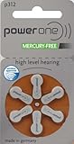 Power One Size 312 MERCURY FREE Hearing Aid Batteries (60 Batteries)
