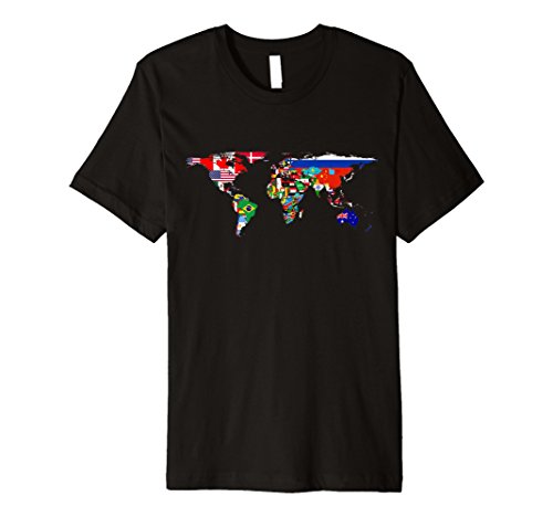 World flag map T-ShirtWorld flag map T Shirt Globe Travelers Atlas T-ShirtOEKO-TEX STANDARD 100