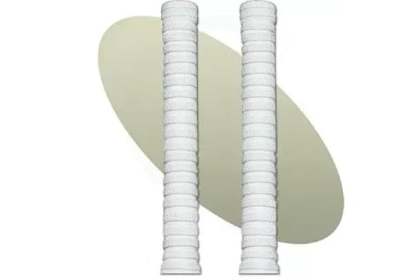 White Soft Replacement Rubber Cricket bat Handle Grip (Pack of 2White )