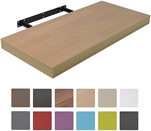 Moorland Floating Storage Wall Shelf Pegasus 75 cm Wooden Rack Display Shelf Concealed Mounting Bookshelf Light Oak