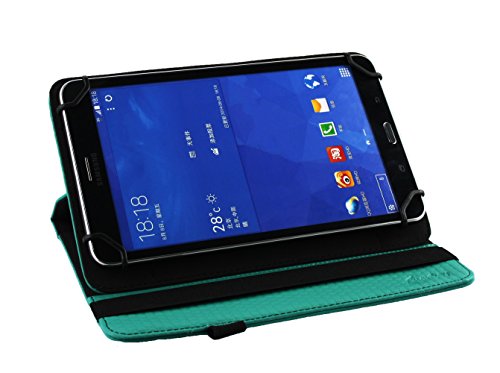 Emartbuy® Alcatel One Touch Pixi 3 ( 8.0 ) 4G 8 Zoll Tablet Universal ( 7 – 8 Zoll ) Gepolsterte Design Emerald Grün 360 Grad rotierende Stand Folio Geldbörse Tasche Hülle + Türkis Eingabestift - 5