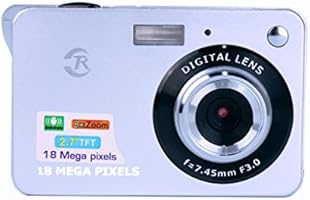 BDJ Digital Camera - 18 Mega Pixels CMOS 8X Zoom 2.7 inch TFT LCD Screen HD 720P Anti-shake Digital Camera UK Plug Sliver