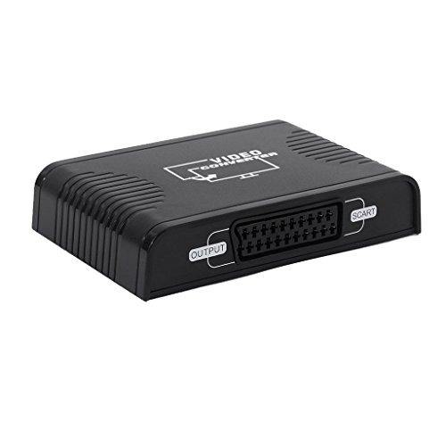 MagiDeal HDMI Zum SCART-Kabel-Anschluss Box Upscaler-Adapter-Konverter EU-Stecker Schwarz