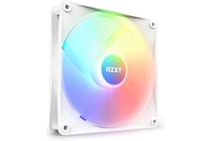 NZXT F140 RGB Core - 140mm Hub-Mounted RGB Fan - 8 Individually-Addressable LEDs - Semi-Translucent Blades - High Static Pressure & Airflow - Quiet Operation - PWM Control - CAM Software - White