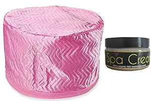 Unique Enterprise Hair Care Thermal Head Hair Spa Cap With Hair Spa Creem Treatment with Beauty Steamer Nourishing Heating (Combo cap With Creem)