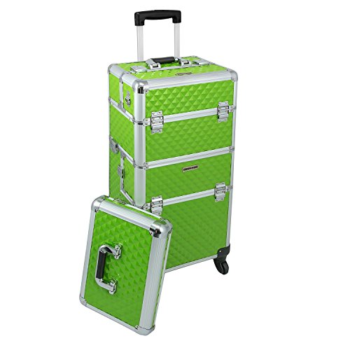 Preisvergleich Produktbild anndora® Trolley 4 Rad Pilotenkoffer lindgrün Aluminium Beauty Case Teleskop