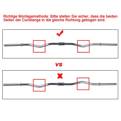Songmics Curlset aus Gusseisen 1 SZ Curlstange und 6 Hantelscheiben 25 kg SYL60T - 8