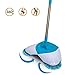 Produktbild Spin Broom, Hand Push Kehrmaschine Besen 360 Grad Rotary einstellbarer Handgriff ohne Strom Haushalt Besen Kehrmaschine (Blau + weiß)
