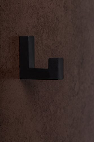 GedoTec® Kleiderhaken-Set eckig Garderoben-Haken schwarz beschichtet – Modell TETRIS | Einzelhaken + Doppelhaken im Set | Wand-Haken unsichtbar verschraubt | Markenqualität für Ihren Wohnbereich - 5