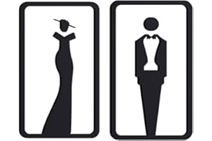 CuiCanfla Cartel baño Hombre Mujer, Repujado Cartel baño Puerta, señales Adhesivas, 2 Piezas Baño Mujeres y Hombres