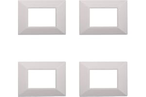 ZOREI 4 Pezzi Placche Compatibile Con Bticino Axolute, Placche Plastica Quadrata, Stile Piramide (3 Posti/Moduli,Bianco)