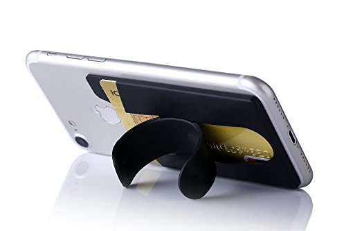 KronyaÂ® | Smartphone Kartenhalter mit StÃ¤nder | Auto Case Etui Finger Fitness Geldbeutel GeldbÃ¶rse Halter Halterung Handy HÃ¼lle KopfhÃ¶rer Sport Apple iPhone 7 8 X Samsung Galaxy S8 (Schwarz)