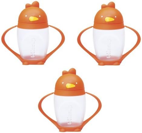 Lollacup Infant And Toddler Straw Cup, 3 Pack - Orange/Orange/Orange