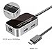 Produktbild USB 3.1 to 5in1 Multi-functional Hub, Geotech Multi Type C (USB-C) Convert to RJ45 Ethernet Gigabit Network Adapter Cable 3-Port USB 3.0 Hub Dual Card Reader SD TF | Reversible Use | Fast Ethernet Network 10/100/1000Mbps | Mac, HP Pavilion x2 and Other Type-C Devices | Mac: Mac OS X 10.2 and above | USB2RJ45 - Black