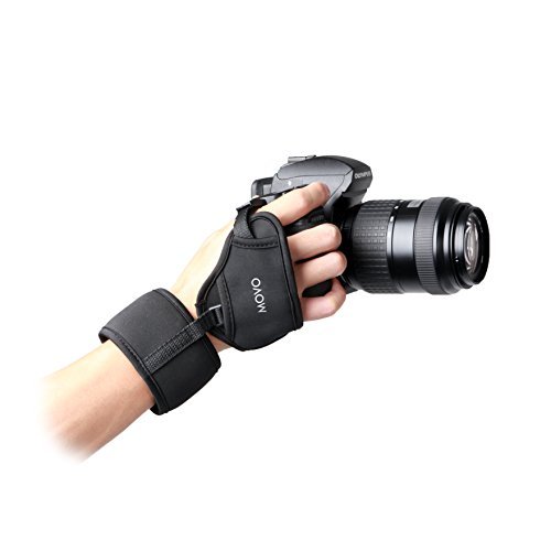 Movo Photo HSG-7 Deluxe Neoprene Soft Padded Dual Wrist and Grip Strap for DSLR Cameras - Prevents droppage and stabilizes video