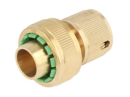 tecuro Schlauchanschlussstück mit Stecksystem für Wasserschläuche und Gartenschläuche 3/4 Zoll (Ø 19 mm) - massive Ausführung - messing-blank