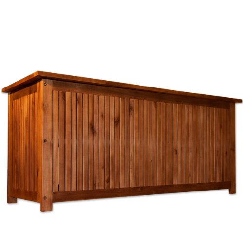 Hartholz Auflagenbox Akazie / 120x58x55cm - 3