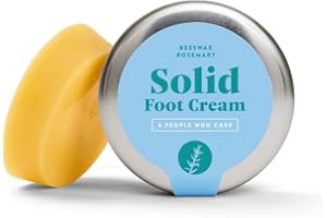 4 PEOPLE WHO CARE Crema solida per piedi biologica con cera d'api e burro di karité - Da 4peoplewhocare® - Crema ecologica per la cura dei piedi secchi - Al profumo di rosmarino fresco ed eucalipto (Can)
