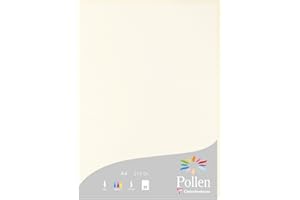 ‎CLAIREFONTAINE Clairefontaine 56010C - Étui de 25 Feuilles - Format A4 (21x29,7cm) - 210g/m² - Coloris Blanc Naturel - Papier d'Invitation Evènements et Correspondance - Gamme Pollen - Papier Premium