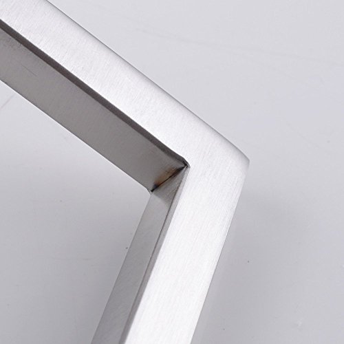 Weare Home Quadratisch Silbern gebürstet Edelstahl Bad Zubehör Elegant Hochwertig Handtuchhalter Handtuchring Wandmontag - 6