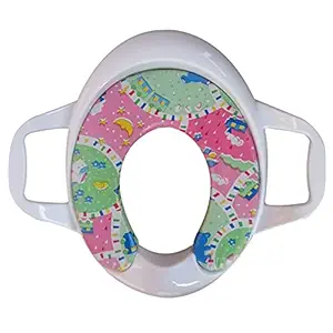 Sunbaby Blue Ocean Soft Cushion Baby Potty Seat with Handle Support (White/Blue)