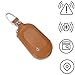 Produktbild Echtes Leder Autoschlüssel - Tragbar Auto Schlüssel Tasche KFZ Schlüssel Kette Coin Holder Zipper Case Fernbedienung Wallet mit GPS-Positionierung