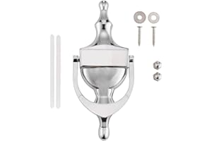 FIXINGS DIRECT® Door Knocker Victorian Urn Door Knocker for Front Door, Classic Door Knocker Universal Fixing Included Or Self Adhesive Door Furniture Front Door Knocker (Polished Chrome)