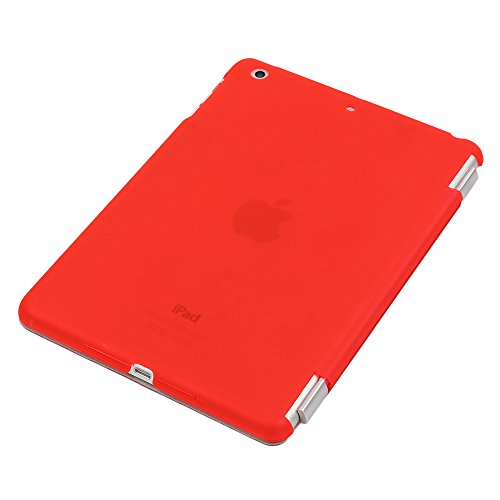 Besmall Neu Ultra Slim Edles iPad mini1 2 3 Hülle – Smart Cover Leder Case Schutz Hülle Tasche + Back Case – inkl. Displayschutzfolie Reinigungstuch Stift mit Multi Ständer Auto Sleep Wake (iPad mini1/2/3, Farbe:Rot) - 4