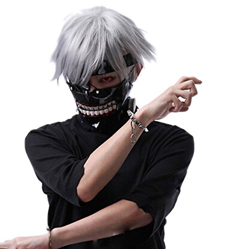 Short Grey Men Boy Stylish Anime Cosplay Wig+Free Wig Cap