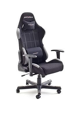 Robas Lund 62505SG4 DX Racer Fauteuil de bureau pivotante avec coussin Noir/gris