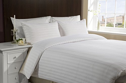 [hachette] 3PC [SATIN STRIPE/KING SIZE] 400 THREAD COUNT 100% EGYPTIAN COTTON DUVET COVER BEDDING BED SET WITH PILLOWCASES 400TC
