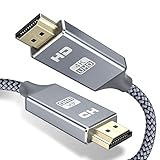 [High Speed HDMI Kabel mit Ethernet]: Überträgt Daten mit einer Geschwindigkeit von bis zu 18 Gigabit pro Sekunde. Vergoldete Kontakte für eine verlustfreie Übertragung und Schutz vor Korrosion, hochwertige metallverbinder garantieren eine optimale Übertragung von digitalen HD-Audio-und HD-Videosignalen.