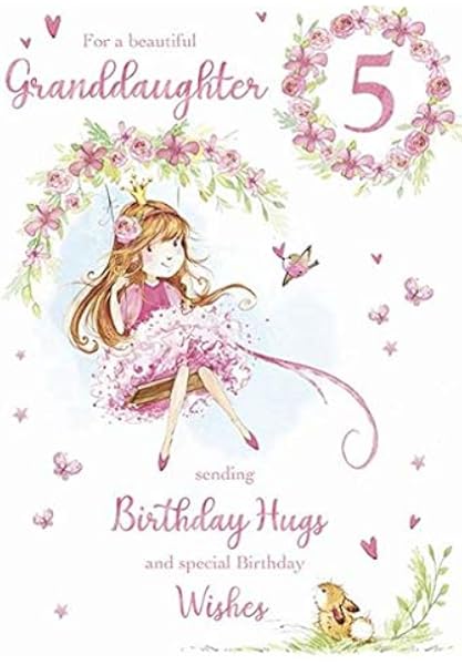 Jellybeans Beautiful Granddaughter Age 5 Large Luxury 5th Birthday Card 206229 Amazon Co Uk Kitchen Home