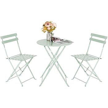 SVITA Bistro-Set 3-teilig Gartenset Garnitur Metall-Möbel Stuhl Tisch