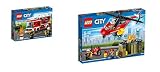 LEGO City 2er Set: 60107 Feuerwehrfahrzeug mit fahrbarer Leiter + 60108 Feuerwehr-L�scheinheit - Steinchenwelt