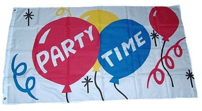 Fahne / Flagge Party Time Fete NEU 90 x 150 cm Flaggen