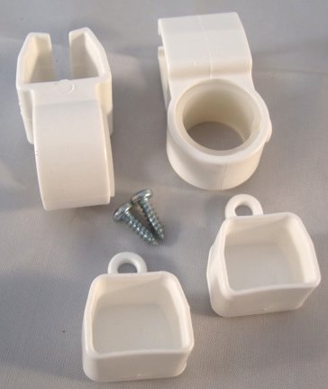 Halter u.Endkap. U-Lauf weiss